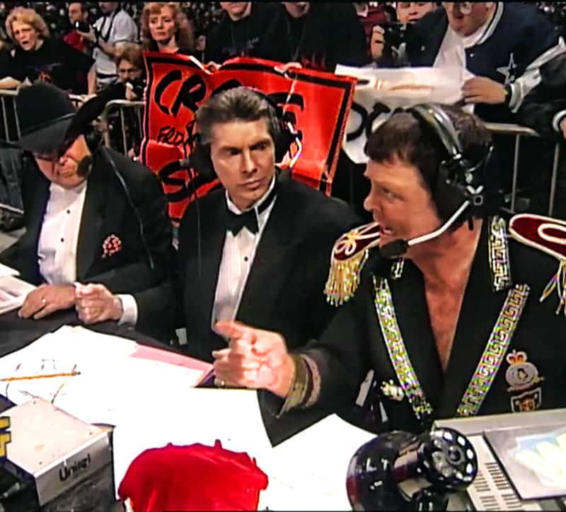 Jim Ross, Vince McMahon y Jerry Lawler