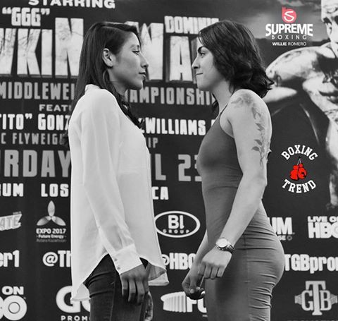 Exponentes del boxeo femenil mostrarán armas en California 5 Kenia Enríquez, a la izquierda.