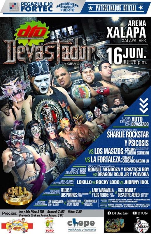 Cartel final "Devastador en la Arena Xalapa.