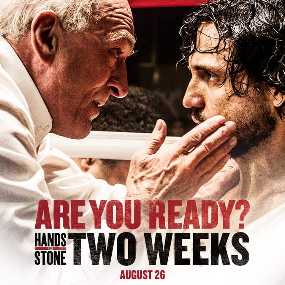 Póster oficial de la película "Hands of stone", la historia de "Manos de Piedra" Durán