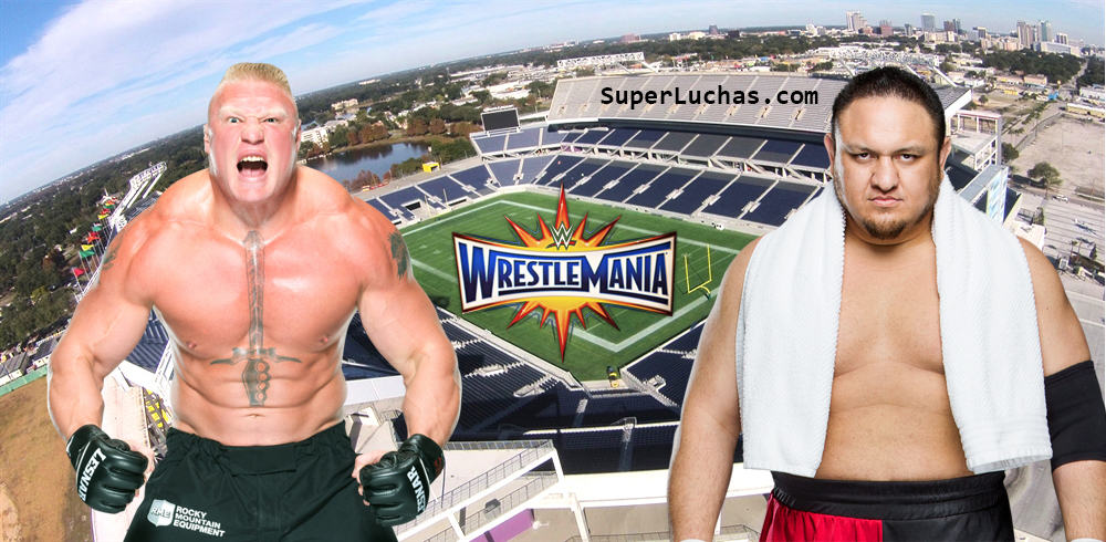 Brock Lesnar vs. Samoa Joe en WWE WrestleMania 33 (Camping World Stadium - Orlando, Florida - 02/04/2016) / SÚPER LUCHAS - SuperLuchas.com