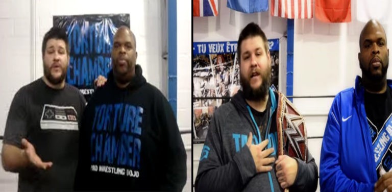 Kevin Owens en el Torture Chamber Pro Wrestling con Dru Onyx en Montréal-Nord, Canadá (febrero de 2014 y diciembre de 2016)