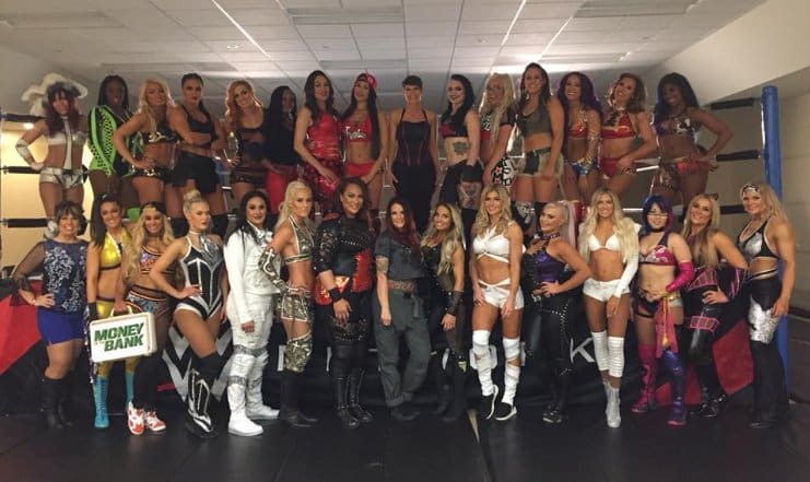 Participantes de la primera Batalla Campal femenil de 30 participantes en el PPV WWE Royal Rumble 2018 (28/01/2018) / WWE©