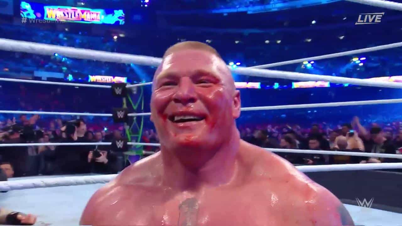The Rock vs. Brock Lesnar: ¿Por qué no pudo realizarse? 3 Brock Lesnar RETIENE el Campeonato Universal WWE y masacra a Roman Reigns en WWE WrestleMania 34 (08/04/2018) / WWE©