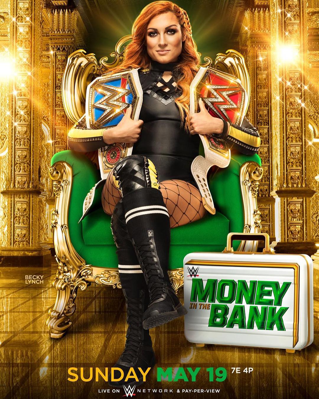 La "Evolución Femenil" no es rentable 3 Becky Lynch Money in the Bank Póster