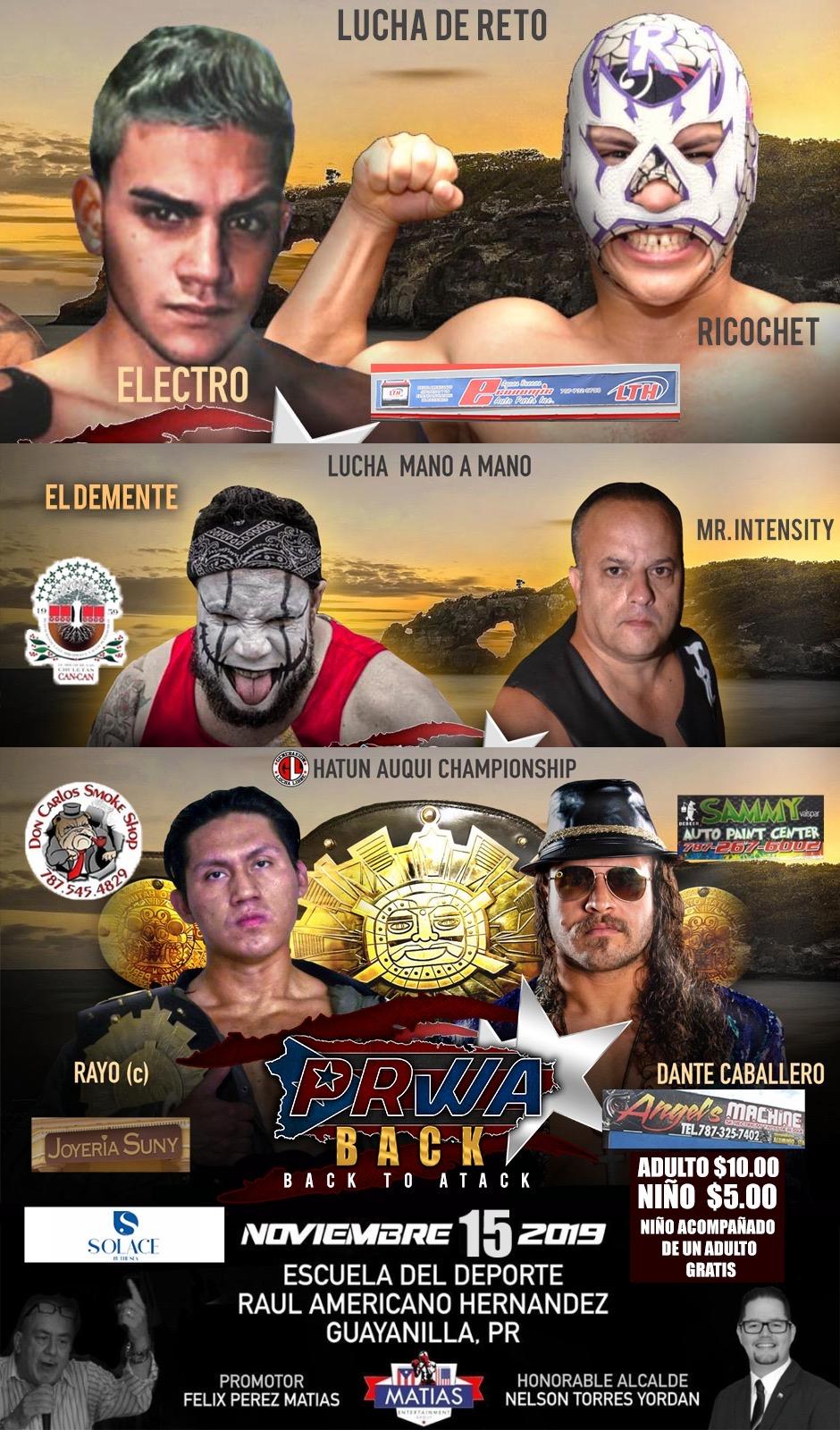 Cambio de cartelera para PRWA Back to Attack en Puerto Rico | Superluchas
