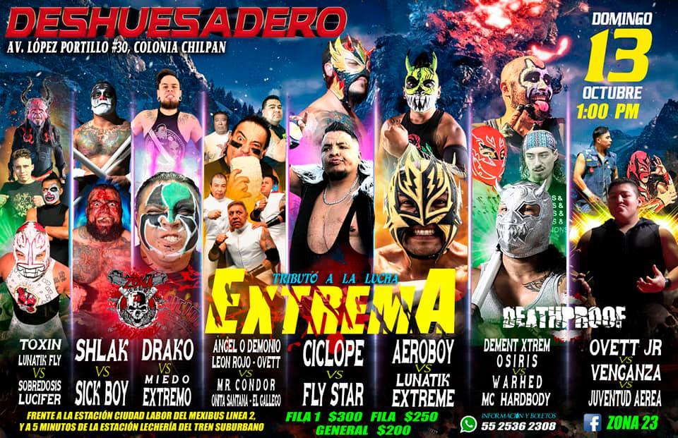 Este domingo 13, Tributo a la Lucha Extrema en Zona 23 3 México contra Canadá