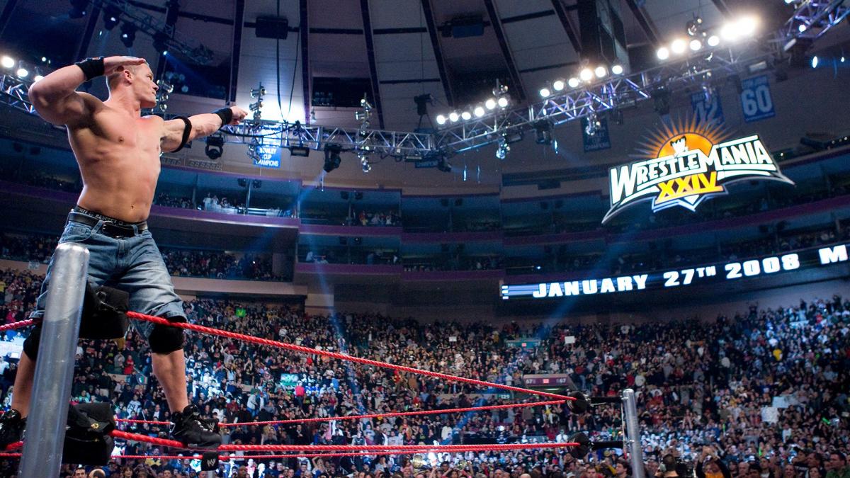 Triple H REFUTA a CM Punk acerca de si es orden señalar hacia el logo de WrestleMania 2 John Cena señala al logo de WWE WrestleMania 24 / WWE Triple H vs CM Punk