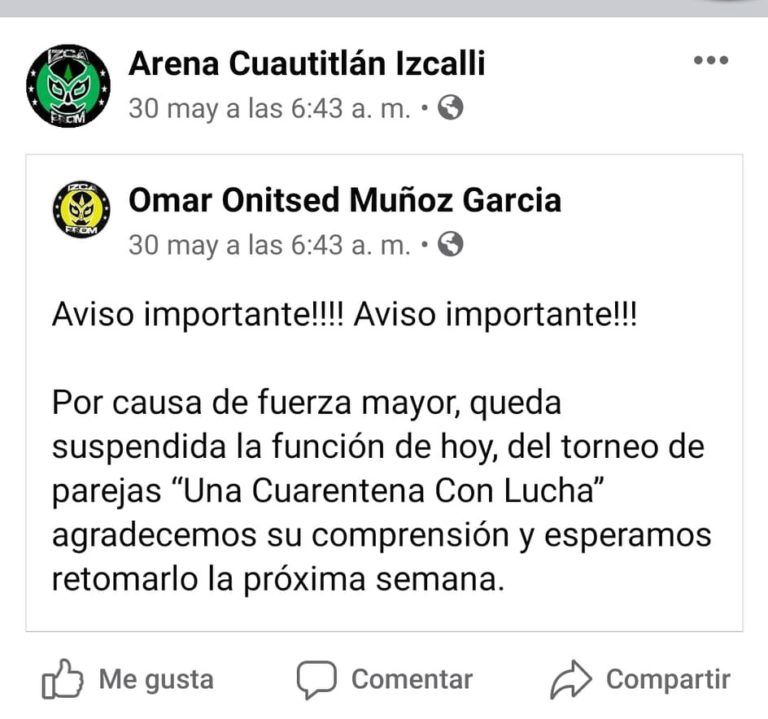 CAMPAL: La falta de sentido común ante el covid en la lucha libre 12 CAMPAL: La falta de sentido común ante el covid en la lucha libre 9