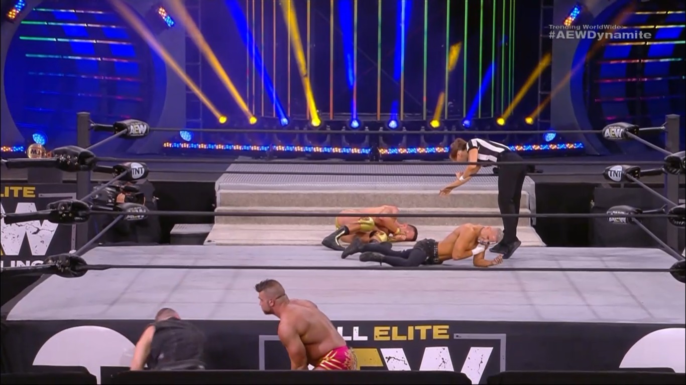 AEW DYNAMITE (29 de julio 2020) | Resultados en vivo | Moxley y Allin vs. Cage y Starks 15
