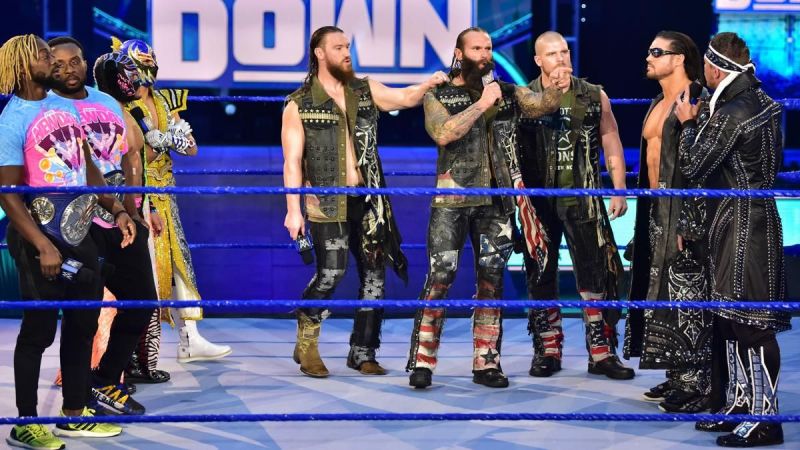 The New Day, Lucha House Party, The Forgotten Sons y The Miz y John Morrison en el episodio de SmackDown del 24 de abril de 2020 - WWE