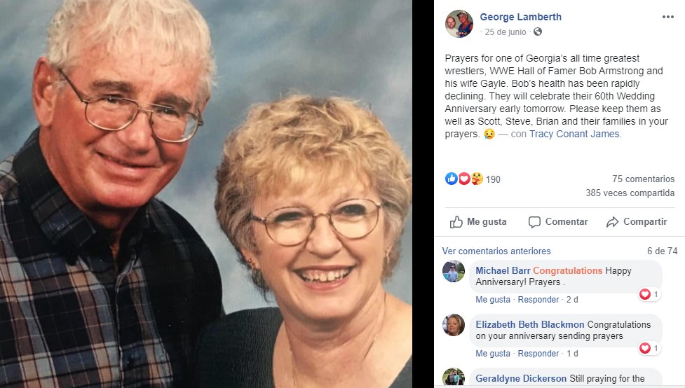 Falleció la esposa de Bob Armstrong y madre de Road Dogg 2 Falleció la esposa de Bob Armstrong