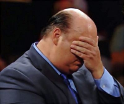 Paul Heyman facepalm Paul Heyman ha sido destituido