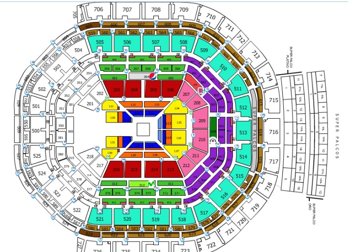 Mapa de la Arena Ciudad de México para WWE 2019