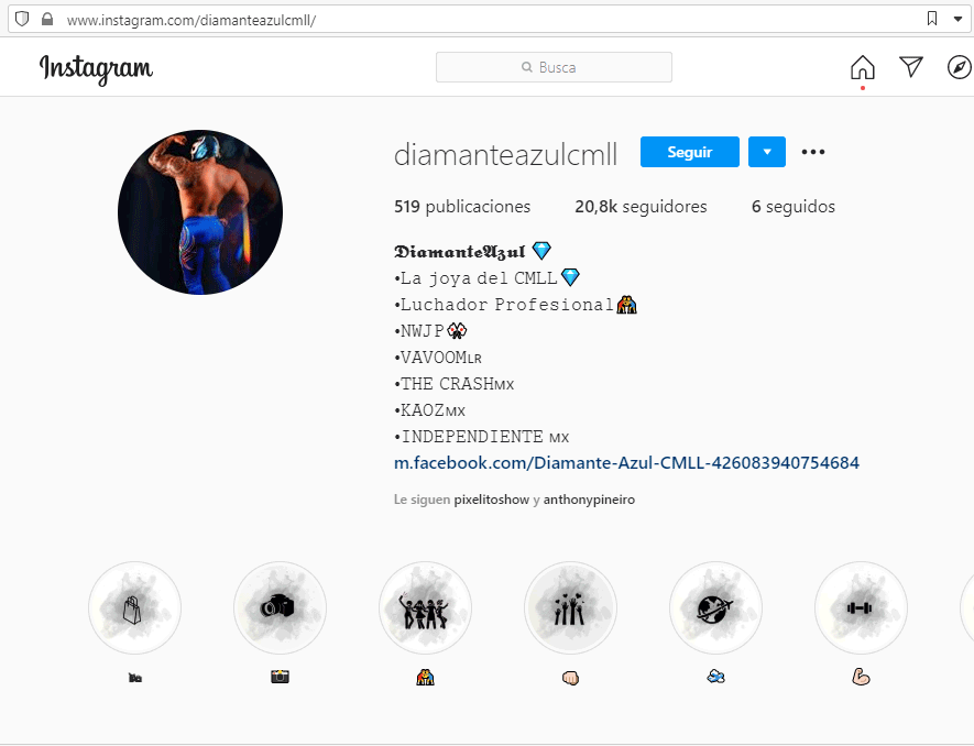 Instagram Diamante Azul