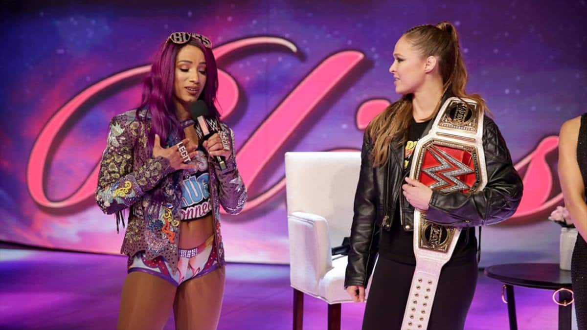 Sasha Banks y Ronda Rousey ayer en Monday Night Raw (07/01/2019) - WWE