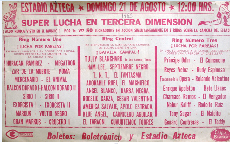 Lucha Libre en el Estadio Azteca 21/08/1983