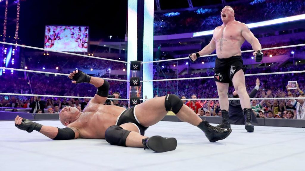 Goldberg y Brock Lesnar en WrestleMania 33 - WWE