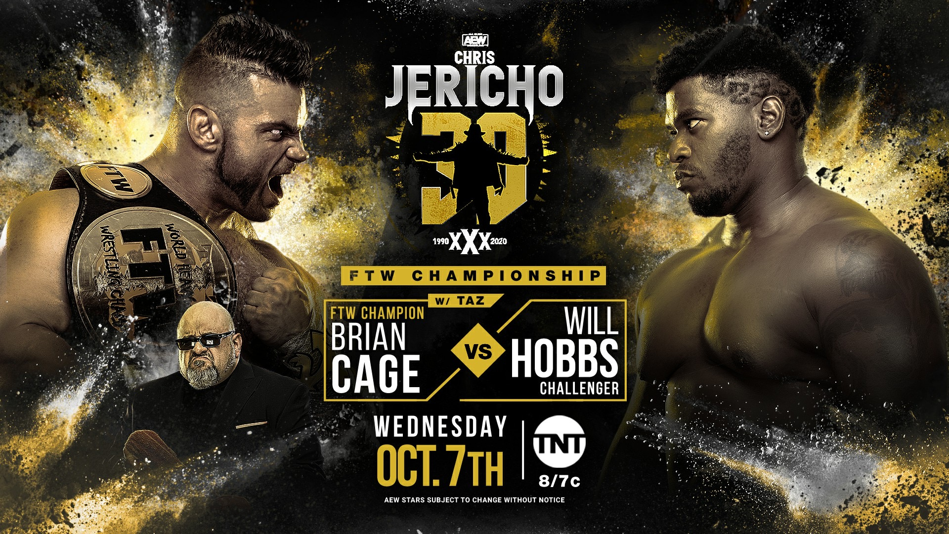Brian Cage (con Taz) vs. Will Hobbs en AEW Dynamite (07/10/2020) / Twitter.com/AEW