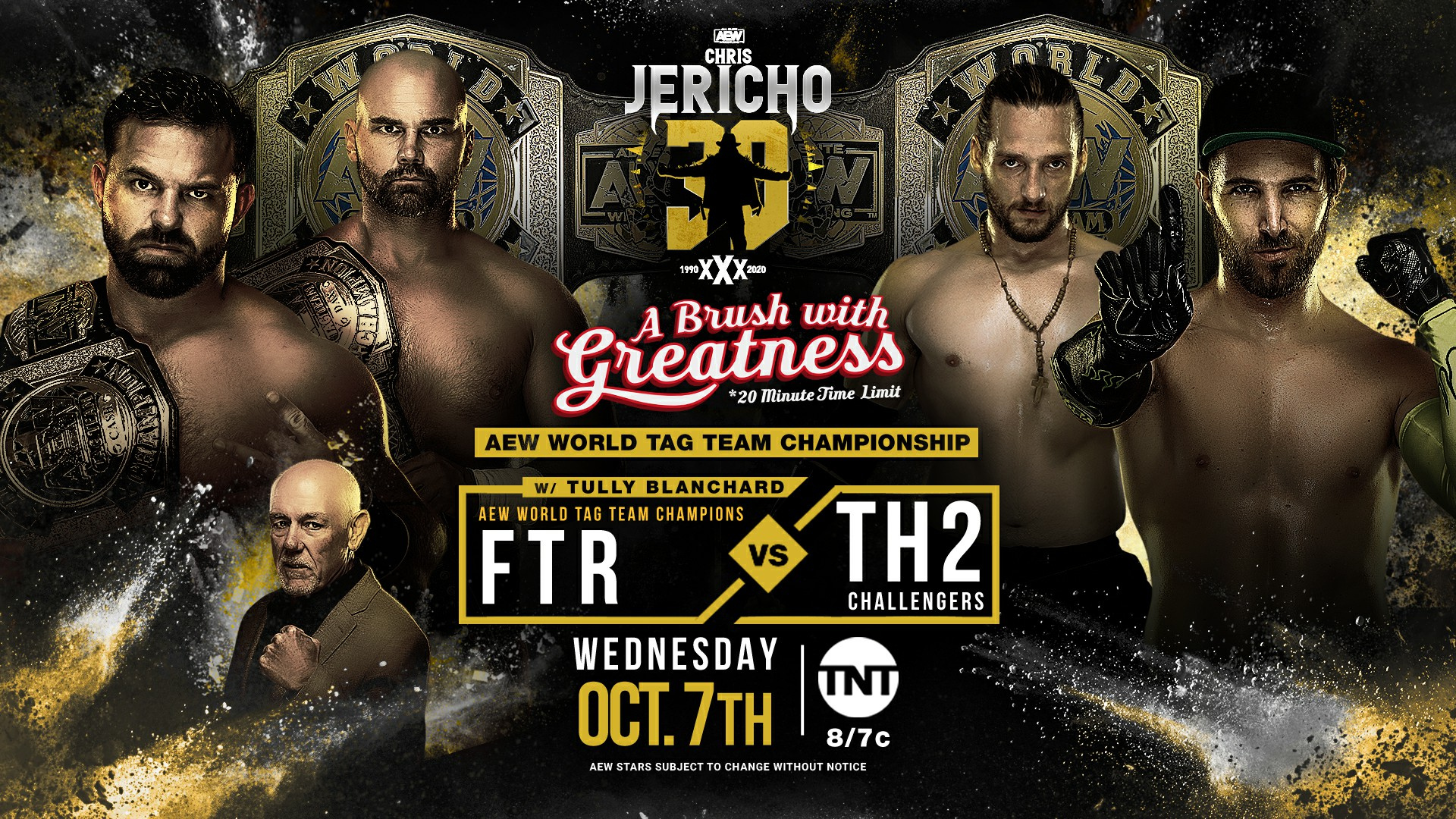 FTR (Cash Wheeler y Dax Harwood con Tully Blanchard) vs. The Hybrid 2 (Jack Evans y Angélico) en AEW Dynamite (07/10/2020) / Twitter.com/AEW