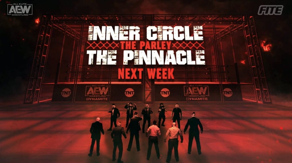 Anuncio del segmento The Parley entre The Inner Circle y The Pinnacle para el episodio de AEW Dynamite del 28 de abril de 2021 - AEW