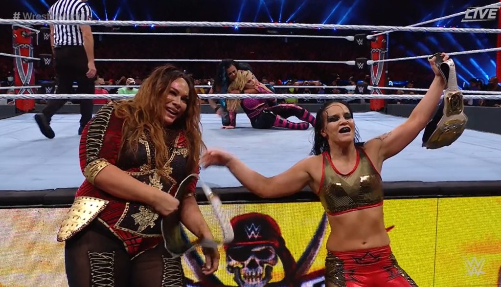Nia Jax y Shayna Baszler vencen a Natalya y Tamina Snuka en WWE WrestleMania 37 (11/04/2021) / WWE