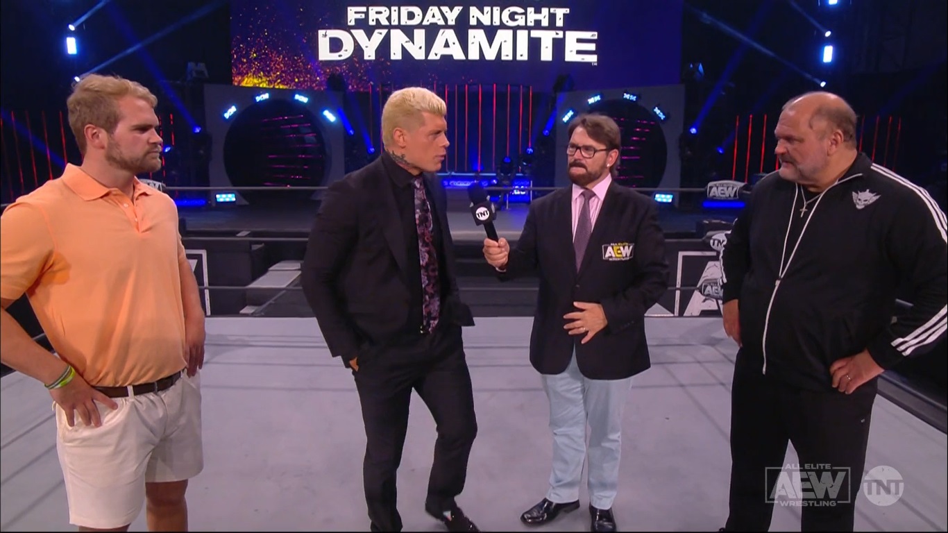 Brock Anderson hijo de Arn Anderson y Cody Rhodes aew dynamite 11.06.2021