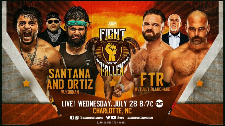 FTR vs. Santana y Ortiz AEW Fight for the Fallen 2021