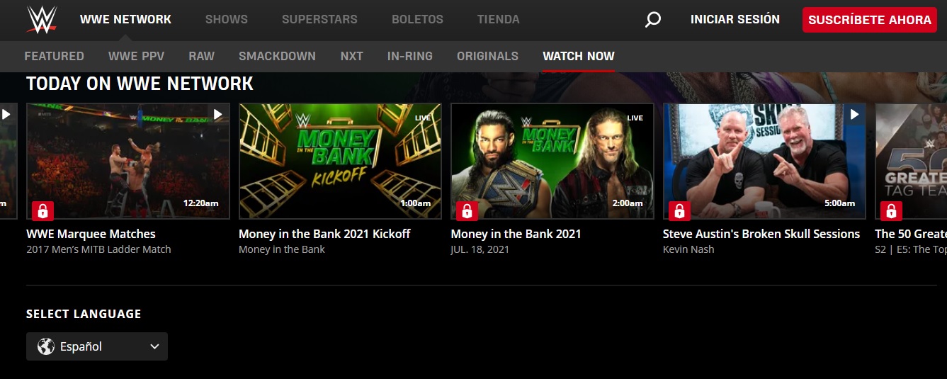 Imagen de la programación de WWE Network del 18 de julio de 2021 - WWE