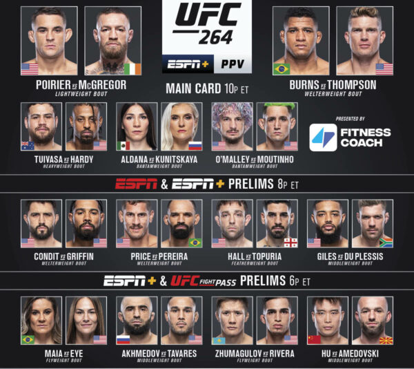 UFC 264 - Cartel oficial