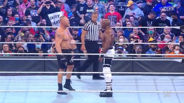 wwe royal rumble 2022 brock lesnar bobby lashley Brock Lesnar vs Bobby Lashley - Royal Rumble 2022