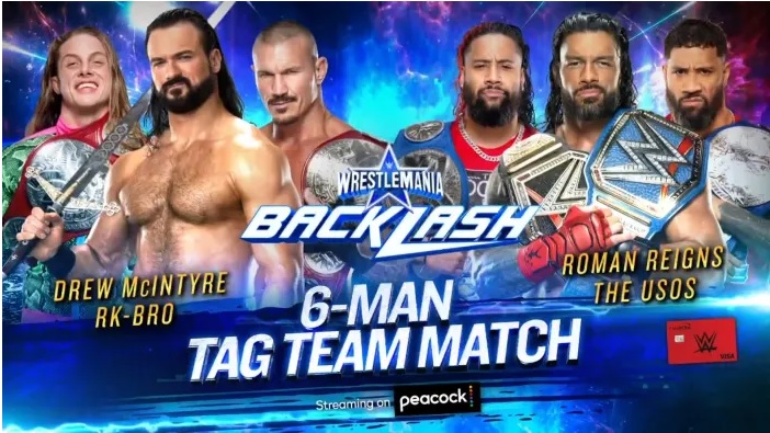 Drew McIntyre y RK-Bro vs. Roman Reigns y The Usos - WrestleMania Backlash