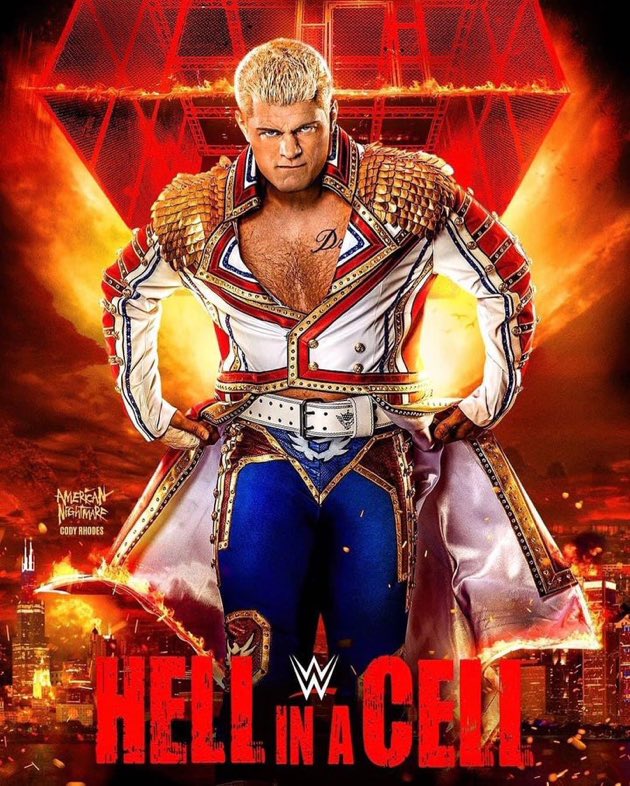 Cody Rhodes, imagen promocional de Hell in a Cell 2022 - WWE