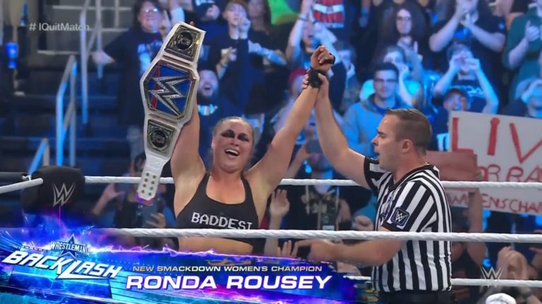 Ronda Rousey nueva Campeona SmackDown al vencer a Charlotte Flair en WrestleMania Backlash 2022 (08/05/2022) / WWE 2