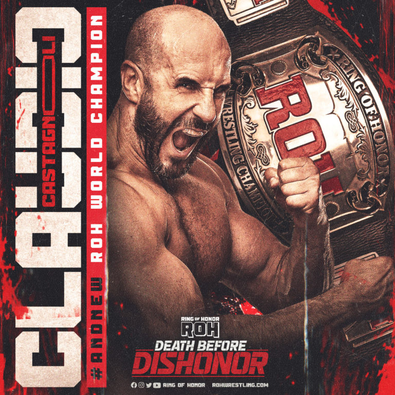 Claudio Castagnoli nuevo Campeón Mundial de Peso Completo ROH en ROH Death Before Dishonor 2022 tras vencer a Jonathan Gresham (23/07/2022) / ROH 3
