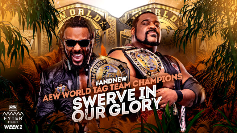 Swerve in our Glory (Swerve Strickland y Keith Lee) nuevos Campeones Mundiales de Parejas AEW en la Noche 1 de AEW Fyter Fest 2022 (13/07/2022) / AEW