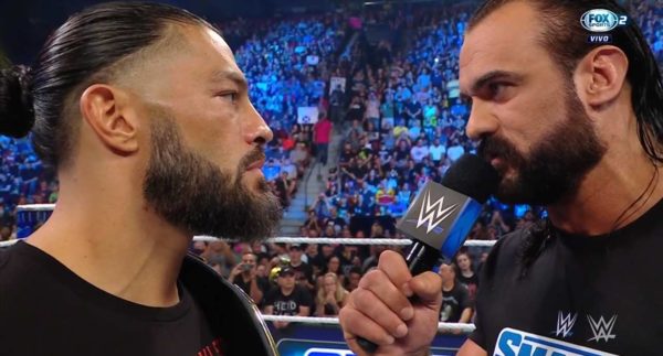 Drew McIntyre y Roman Reigns - WWE SmackDown 19 de agosto 2022.