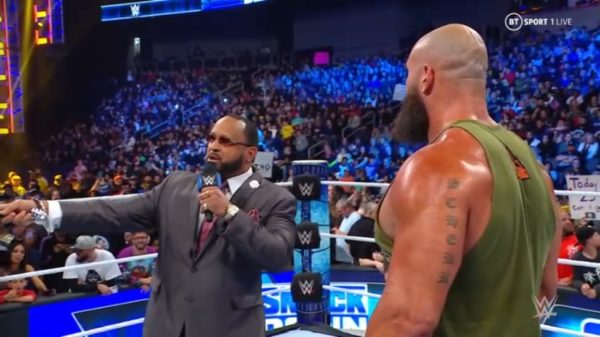 Braun Strowman y MVP en WWE SmackDown 21 de octubre 2022