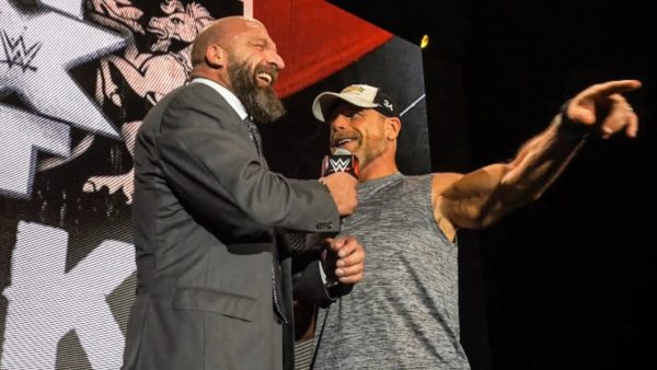 Triple H y Shawn Michaels en un show de NXT UK en 2018 WWE Triple H y Shawn Michaels en un show de NXT UK en 2018 WWE