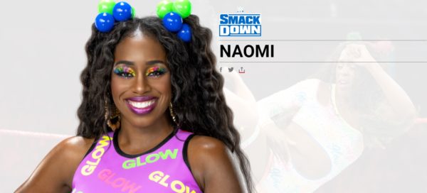 Naomi en pagina de WWE