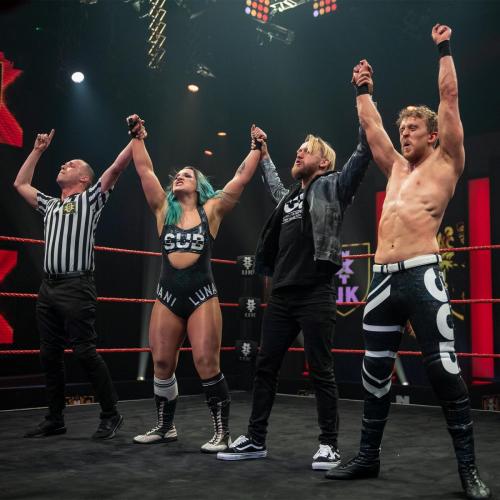 Dani Luna Mark Andrews y Flash Morgan Webster en NXT UK WWE