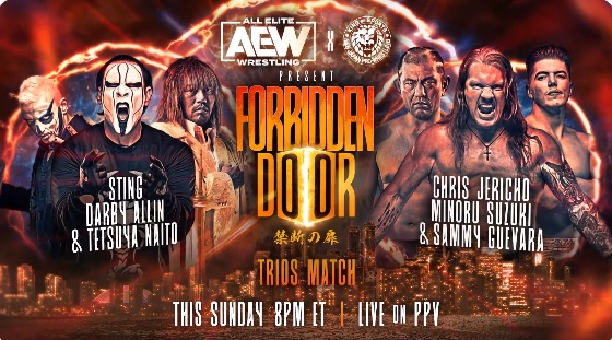 Sting Darby Allin y Naito vs Chris Jericho Minoru Suzuki y Sammy Guevara Forbidden Door 2023