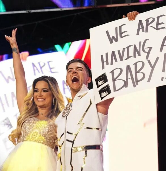 Tay Melo y Sammy Guevara anuncian su paternidad en AEW Double or Nothing 2023