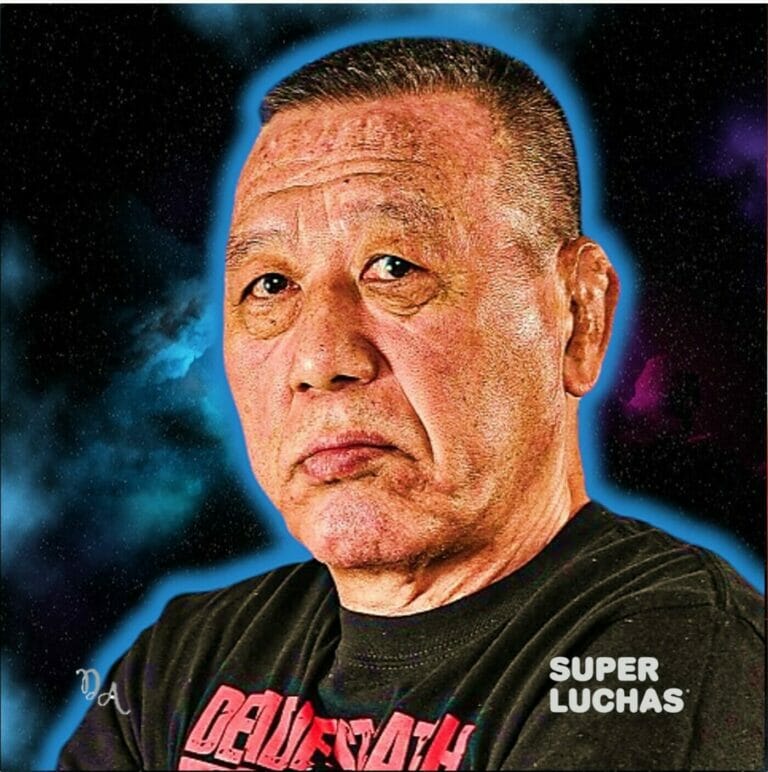 Una imagen de un hombre con las palabras super luchas, con BJW: Reaparece Great Kojika y 4a defensa de cetro de tercias