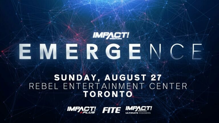 Un póster provisional del cartel que muestra el surgimiento de IMPACT! en Toronto.