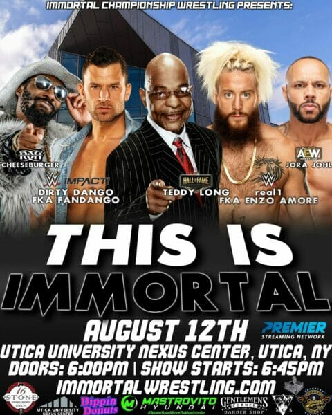 Un póster del evento de lucha libre "This Is Inmortal" el 12 de julio de 2023.