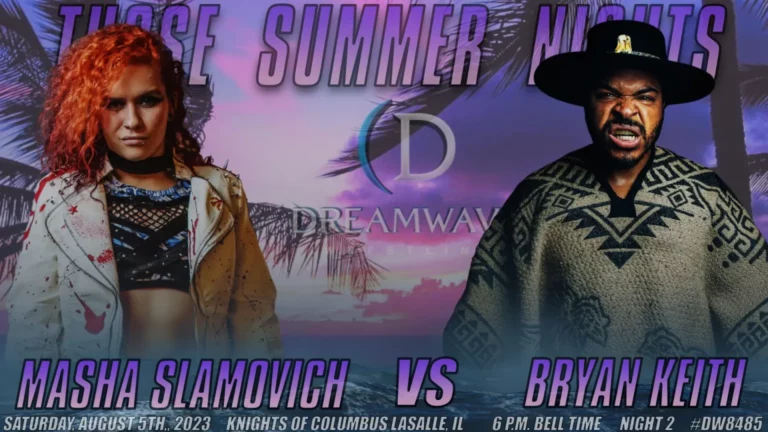 Dreamwave Wrestling 5 de agosto 2023: Masha sladdich se enfrenta a Bryan Keith en un combate.