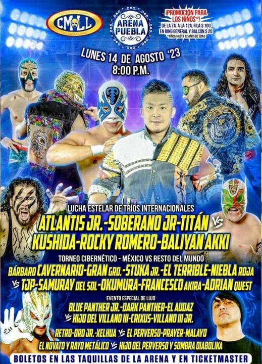 Un folleto para un torneo de lucha de Mirada.