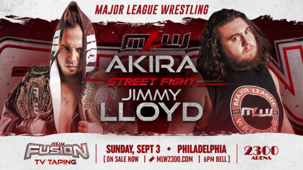 Afiche de AKIRA vs. Jimmy Lloyd en MLW Fury Road 2023.
