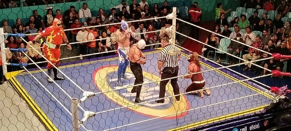 Superluchas - Un grupo de Leyendas en acción en un ring de lucha libre.